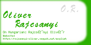 oliver rajcsanyi business card